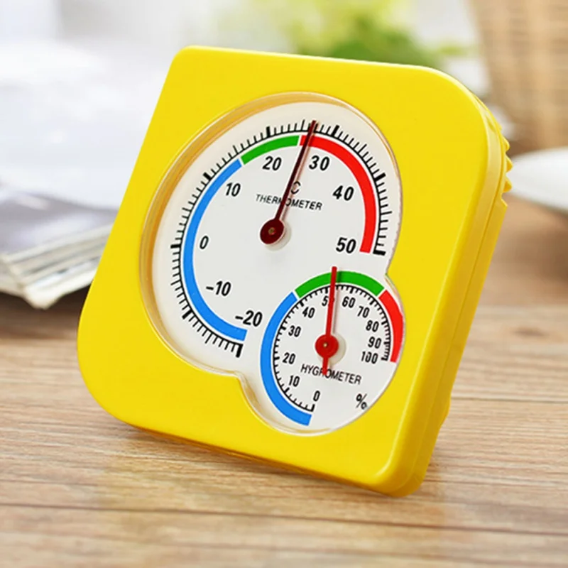 

Clock-shaped Multifunction Thermometer Indoor Outdoor Mini Wet Hygrometer Humidity Thermometer White Temperature Meter