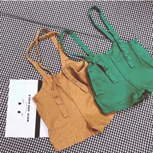 Лето малышей Комбинезоны для девочек модные корейские Детские Шорты для девочек Дети Детская одежда