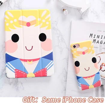 

Cute Dolls Magnet PU Leather Cover Protective Shell For iPadPro9.7" 10.5 12.9 Air Air2 Mini 1 2 3 4 Tablet Case For New ipad9.7