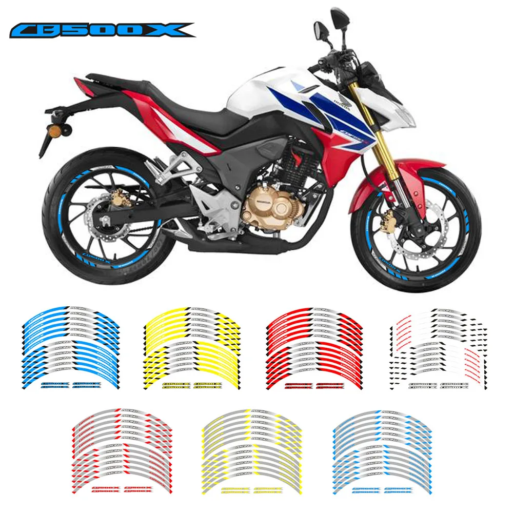 

New high quality 12 Pcs Fit Motorcycle Wheel Sticker stripe Reflective Rim For Honda CB500X