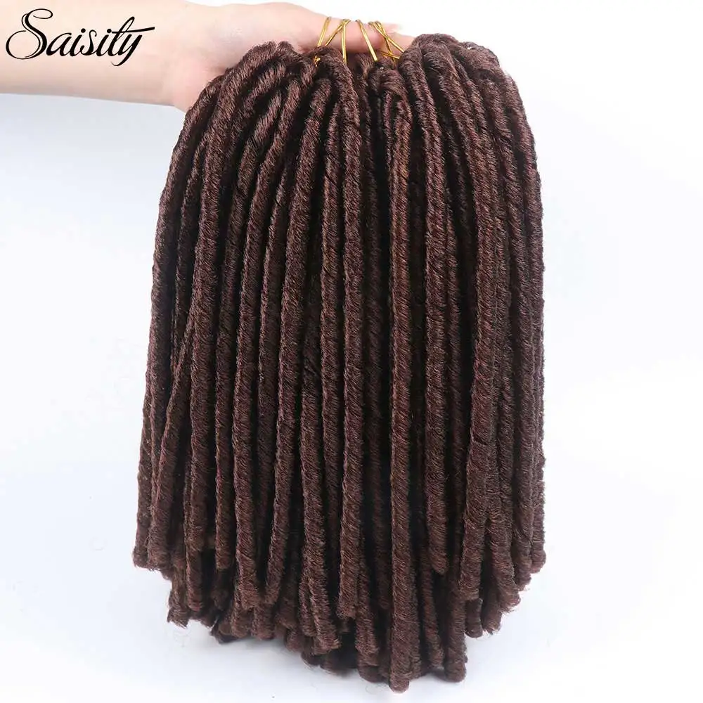 Saisity 14''soft locs вязание крючком косы xpressions заплетённые волосы, искусственные локоны в стиле crochet волосы в ямайском стиле синтетические пряди для наращивания - Цвет: #30