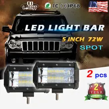 CO LIGHT One Pair 5” 72W 144W With LED Chips Light Bar Spot 12V 24V IP68 for ATV SUV KAMAZ GAZ Led Light Bar 72w Car Styling