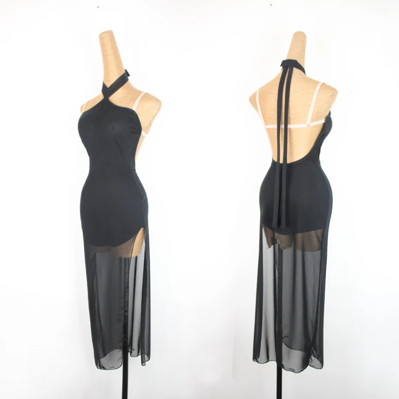 

Latin Dance Dress Sexy Sleeveless Open Back Dresses Practice Dresses Women Cha Cha Salsa Dance Clothes Performance Wear DN3225