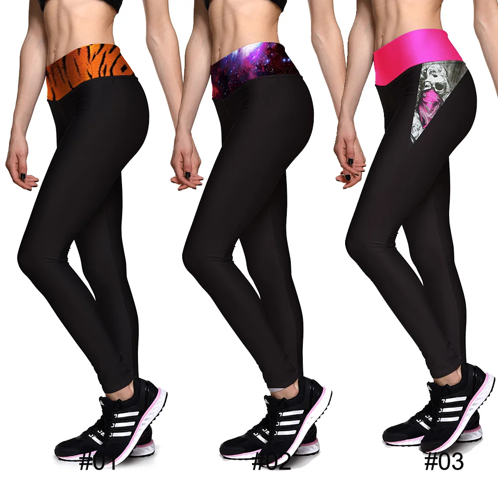 Hight Waist Womens Leggings 3D Printed Black Leggings