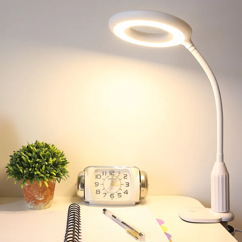 

5V USB Table Desk lamp LED light Dimming Adjustable 360degree Touch Light Work Reading Bedroom Clip Eye protection Beauty Eyebro