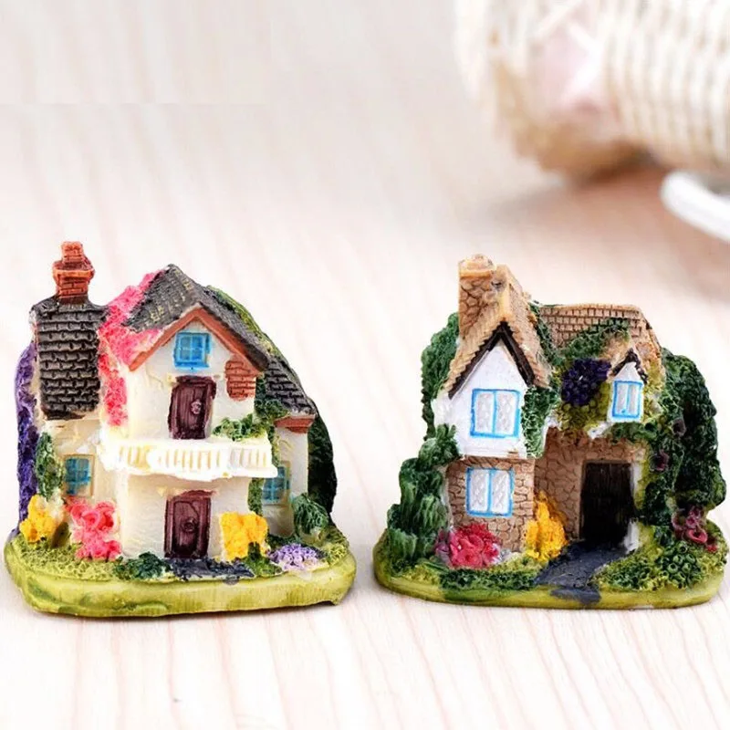

Mini Castle Fairy Garden Flower Miniatures Castles Terrarium Figurines Decoration Miniature Doll House Villa Fairy Figurines