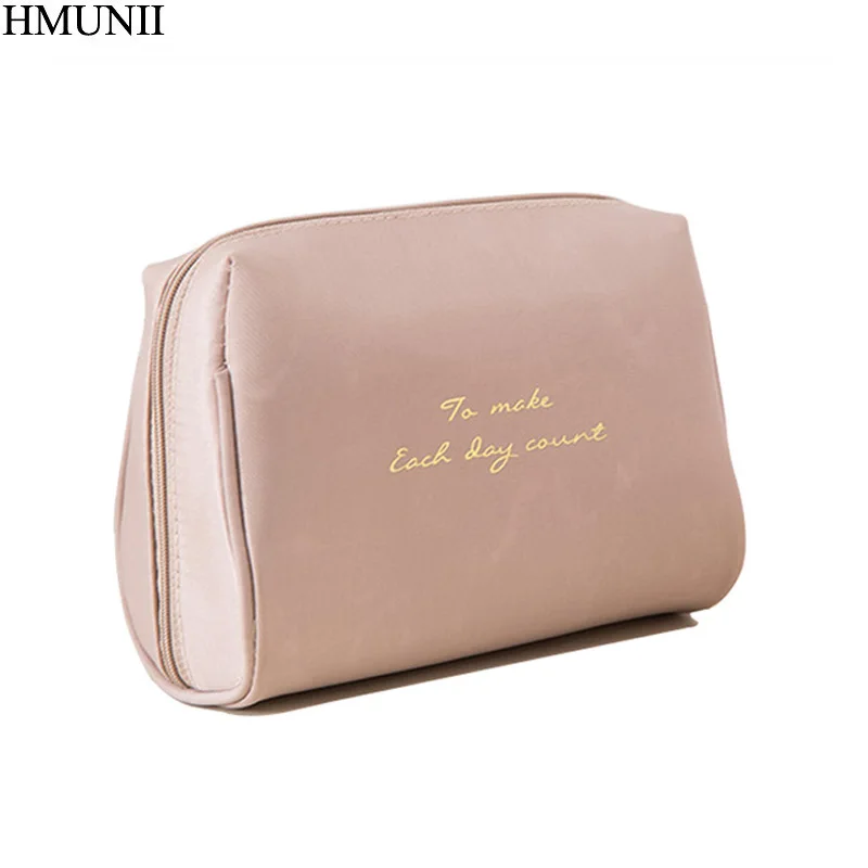 HMUNII المحمولة المكياج المرأة ماكياج المنظم حقيبة الفتيات التجميل حقيبة أدوات الزينة أطقم سفر حقيبة التخزين اليد حقيبة B1-34