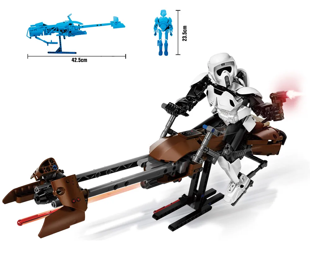 Star Wars Scout Trooper Speeder Bike Classic Models Bricks toys for children building blocks compatible with legoings Star Wars 