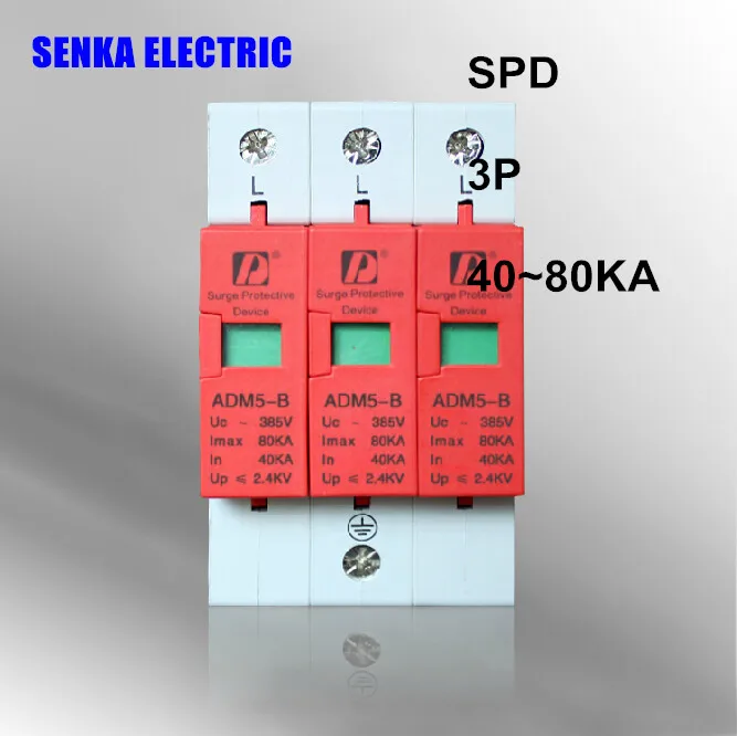Prendedor de Proteção contra Surtos Protetor contra Surtos Dispositivo Casa Elétrica B385 v ac 40-80ka 3 p Spd