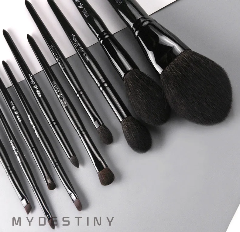 Pincéis de Maquiagem com Iluminador para Blush Sombra de Olho e Contorno Kit de Pincéis de Maquiagem com 10 Pçs - Set Pro 4 Beleza e saúde