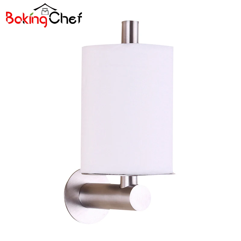 

BAKINGCHEF Tissue Storage Holders Racks Stainless Steel Bathroom Kitchen Wall Mounted Paper Towel Shelf Organizer Accessories