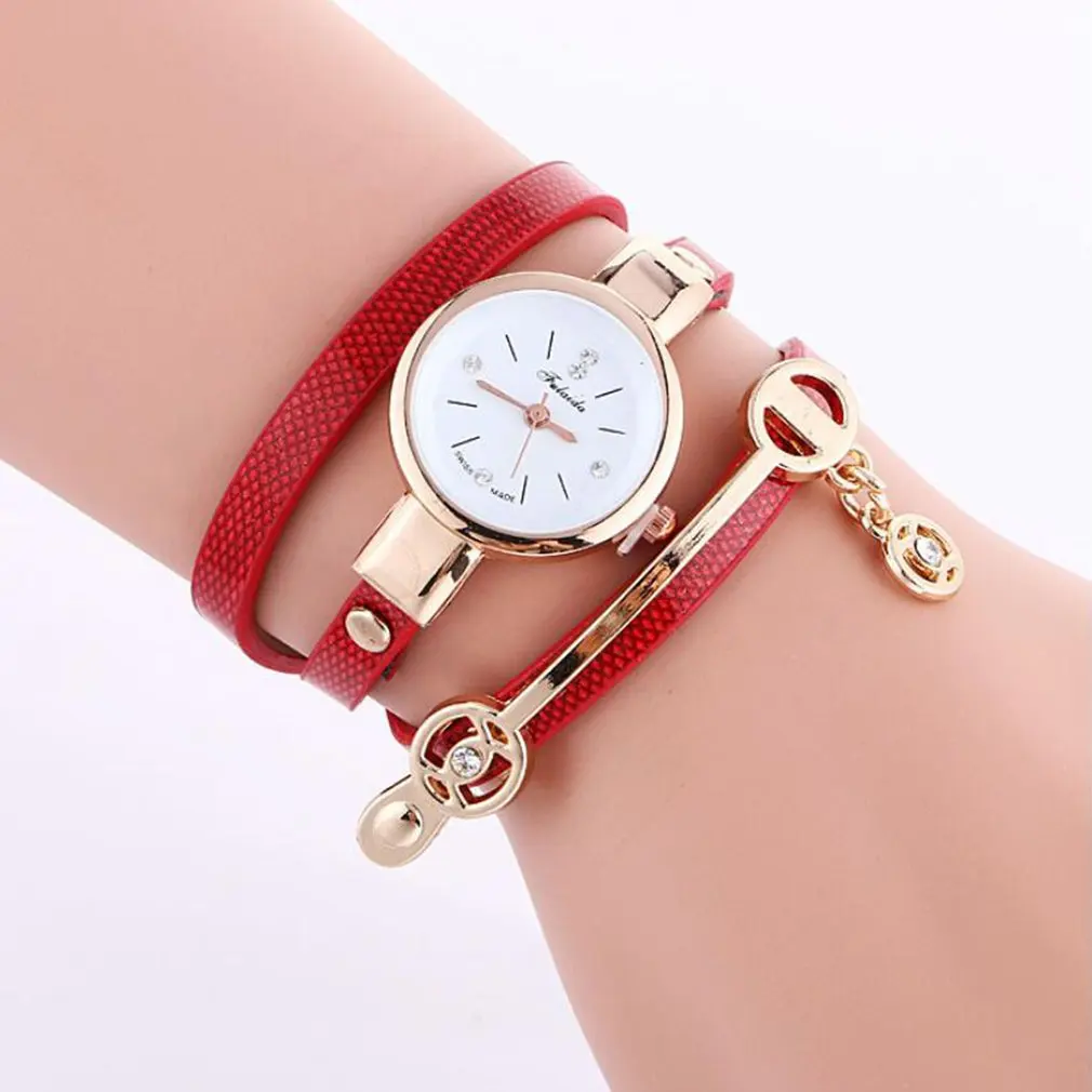 

Trendy Women Watch Metal Decoration with Diamond Quartz Watch Round Dial Quartz Watches Exquisite Workmanship