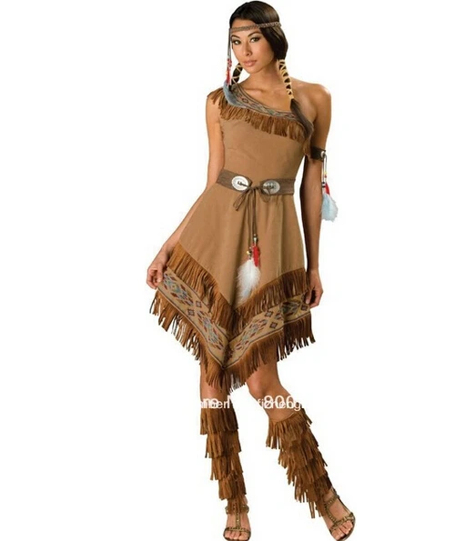 Женское платье Pocahontas маскарадное в индийском и стиле костюм для вечеринки