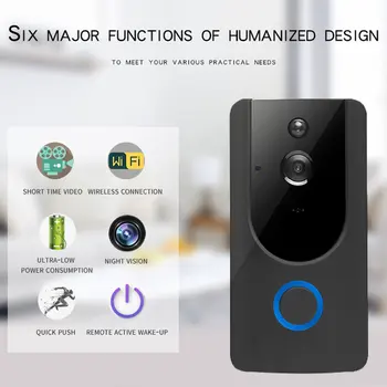 

M2-1 Smart 720P WiFi Doorbell Two-way Audio Infrared Night Vision PIR Detection Home Security System Low Power Consumption