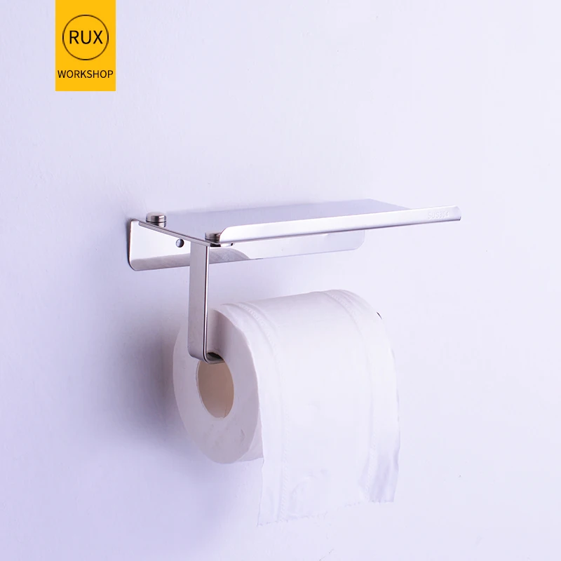 

Stainless Steel Bathroom Paper Phone Holder with Shelf Bathroom Mobile Phones Towel Rack Toilet Paper Holder Tissue Boxes