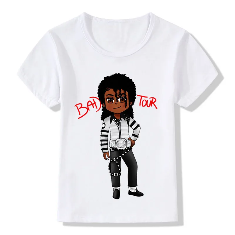 Michael Jackson Cartoon Design Children's T-Shirts Boys Girls Rock N Roll Star Tops Tees Kids Casual Clothes For Toddler,HKP5144