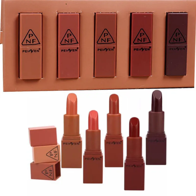 

AiceBeu 5 pcs beauty matte lipstick long lasting tint lips cosmetics lipgloss maquiagem makeup red batom