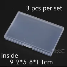 3 шт. плоская прямоугольная маленькая коробка прозрачная пластиковая коробка для хранения маленькая коробка Pp имя карты 492