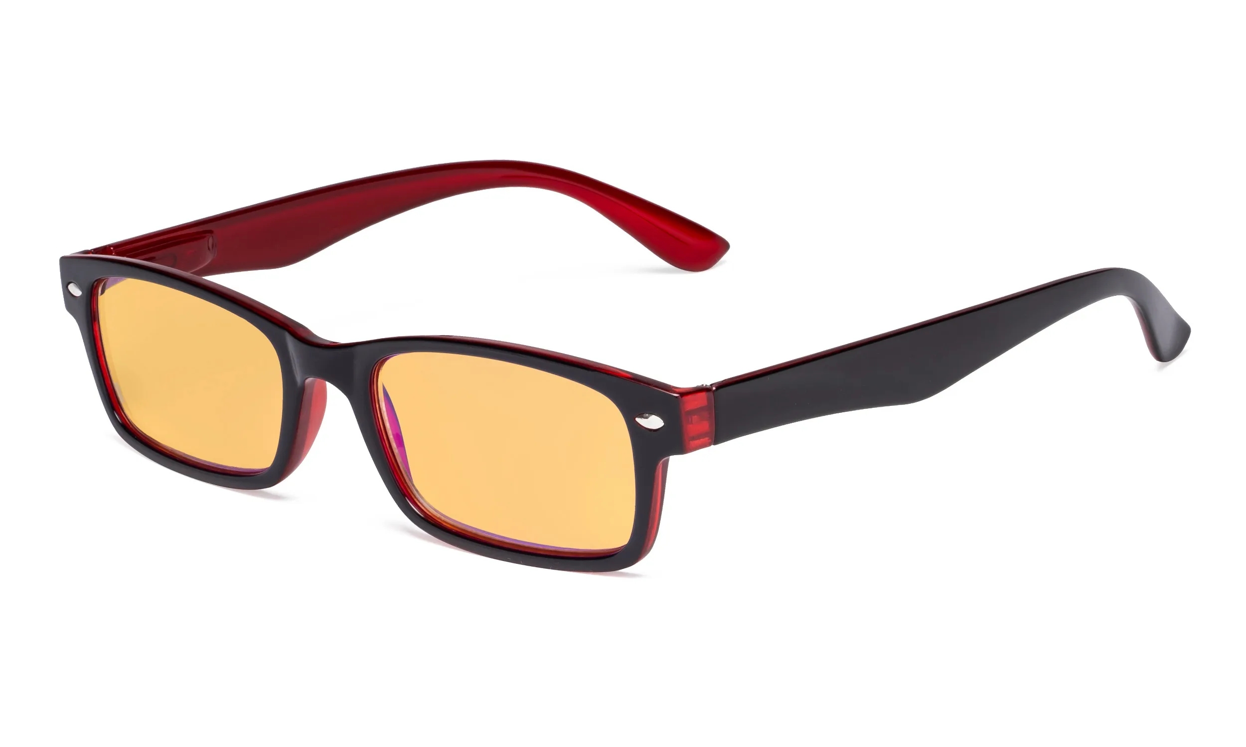 Black-Red HP055 пипетка синий светильник блокирующие компьютерные очки с янтарным тонированным фильтром линзы для женщин и мужчин-винтажные очки - Цвет оправы: Black-Red