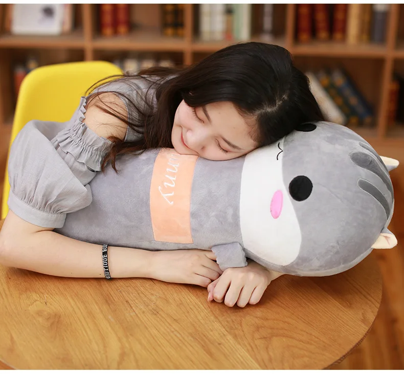 65 90 см милые аниме длинная подушка подушки мягкие плюшевые игрушки чучело Кошка Хомяк Свинья медведь сон кровать кукла Поддержи подарок