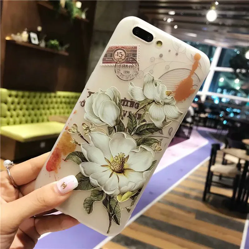 Силиконовый чехол для телефона с цветами для iPhone 7, 8 Plus, XS Max, XR, 3D, розовый, цветочный чехол s для iPhone X, 6 S, 6 S Plus, 5 SE, мягкий чехол из ТПУ - Цвет: H15