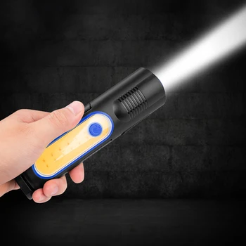 

Portable COB LED Flashlight Magnetic Rechargeable Work Light Powerful Torch Lamp With USB Port For Outdoor