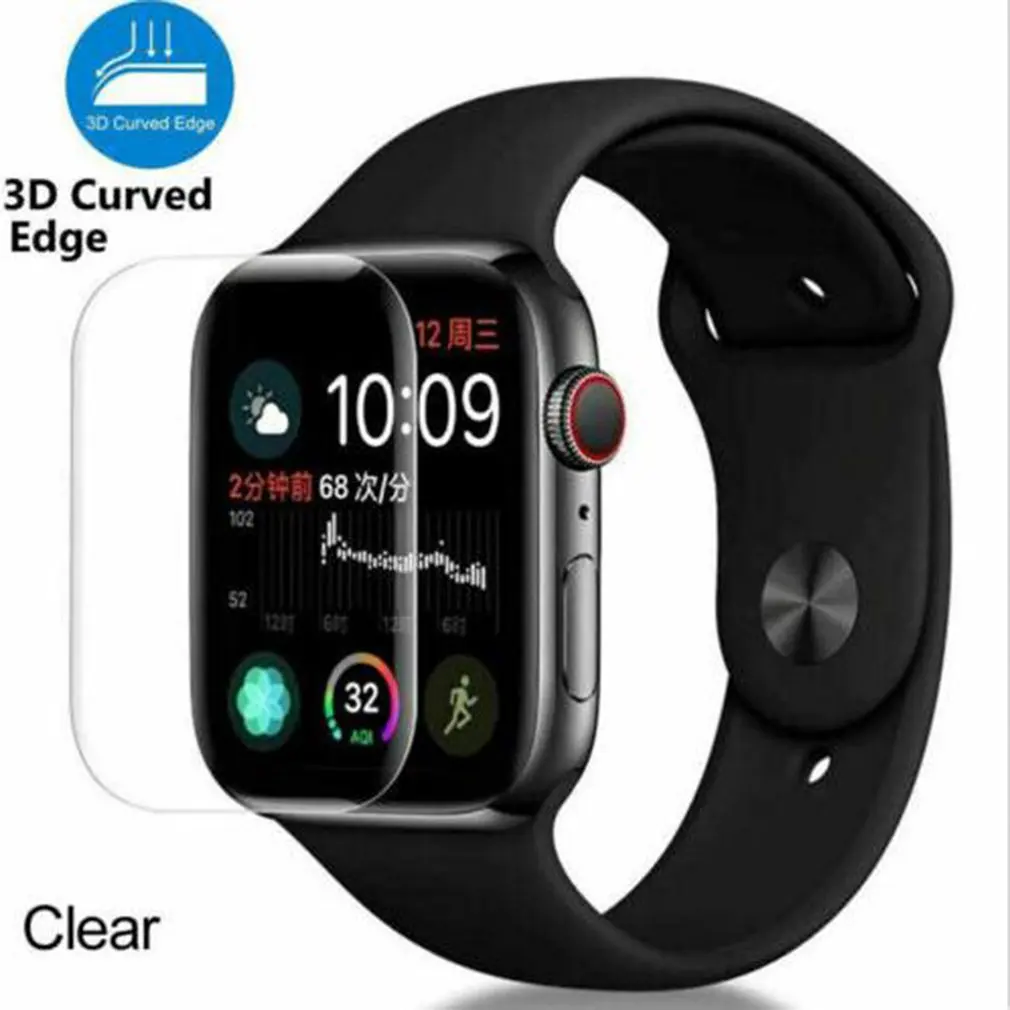 Изогнутые Сталь пленка для наручных часов iWatch серии 1/2/3/4, маленького размера, круглой формы с диаметром 32 мм/40 мм/42 мм/44 мм против царапин Противоударная Защитная пленка для Экран защитная плёнка для НУА Вэй