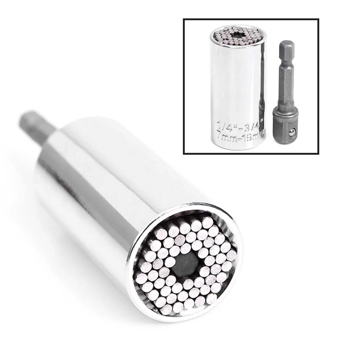 

Universal Torque Wrench Head Set Socket Sleeve 7-19mm Power Drill Ratchet Bushing Spanner Key Magic Grip Multi Hand Tools