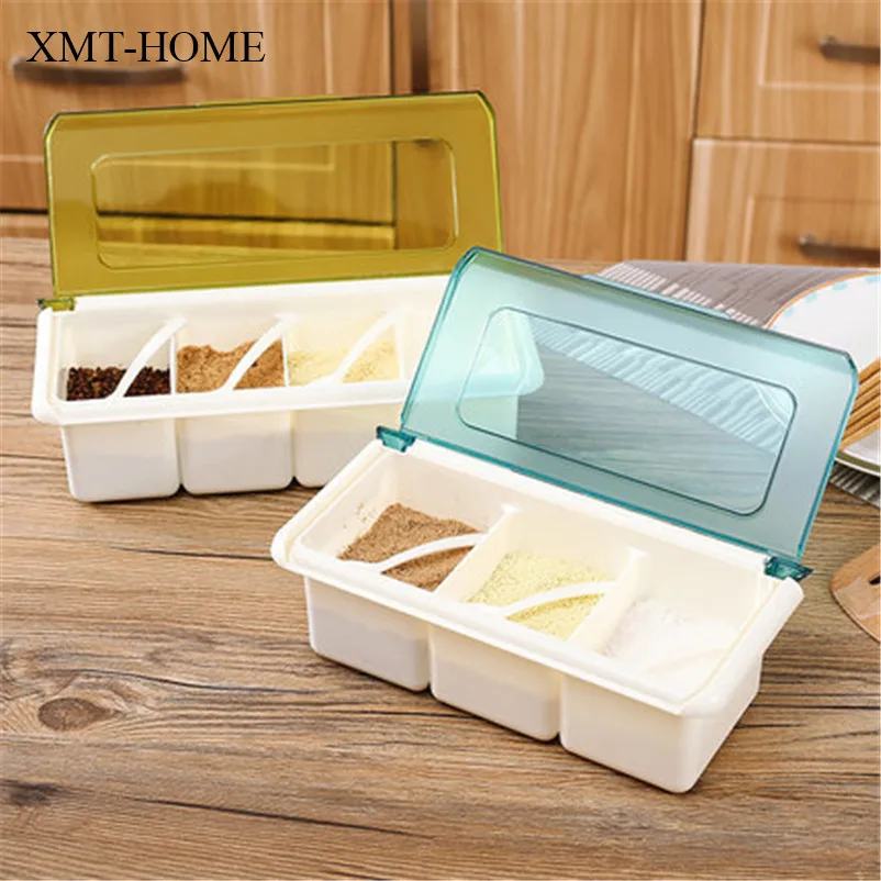 XMT HOME gravy boats seasoning plastic container with lid salt pepper