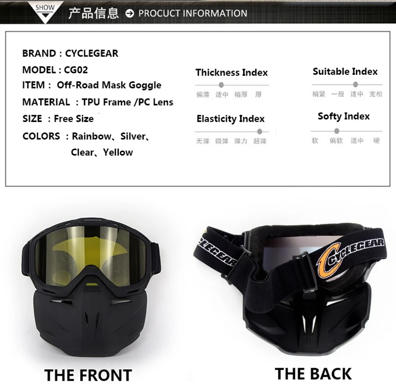 Cyclegear ретро-очки для мотоцикла двойного назначения мотокросса Gafas для открытого лица мото винтажные шлемы CG02