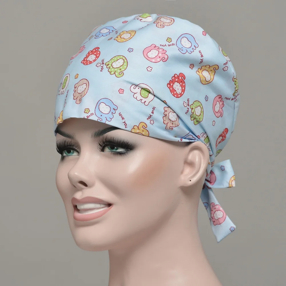 Унисекс напечатаны скраб маски с кепкой медсестры доктора хирургической больницы Регулируемая медицинская крышка s скраб лабораторная шапка медсестры шляпа