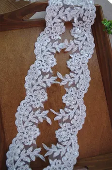 

pearl beaded lace trim, bridal alencon lace, sequined lace trim for bridal veil, bridal dressCGDZ044 10yards