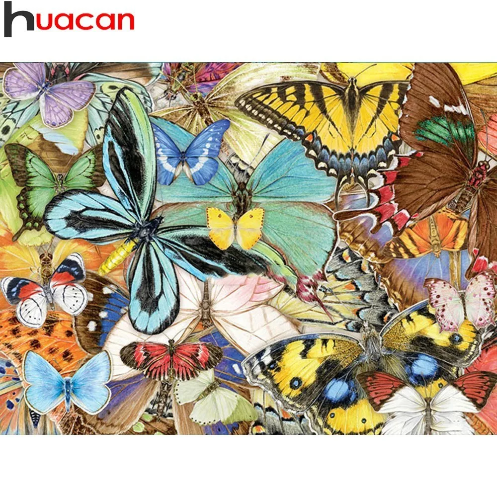 

HUACAN Diamond Embroidery Butterfly Full Drill Diamond Painting Animal Diamond Mosaic Picture Of Rhinestone Decor Home Gift