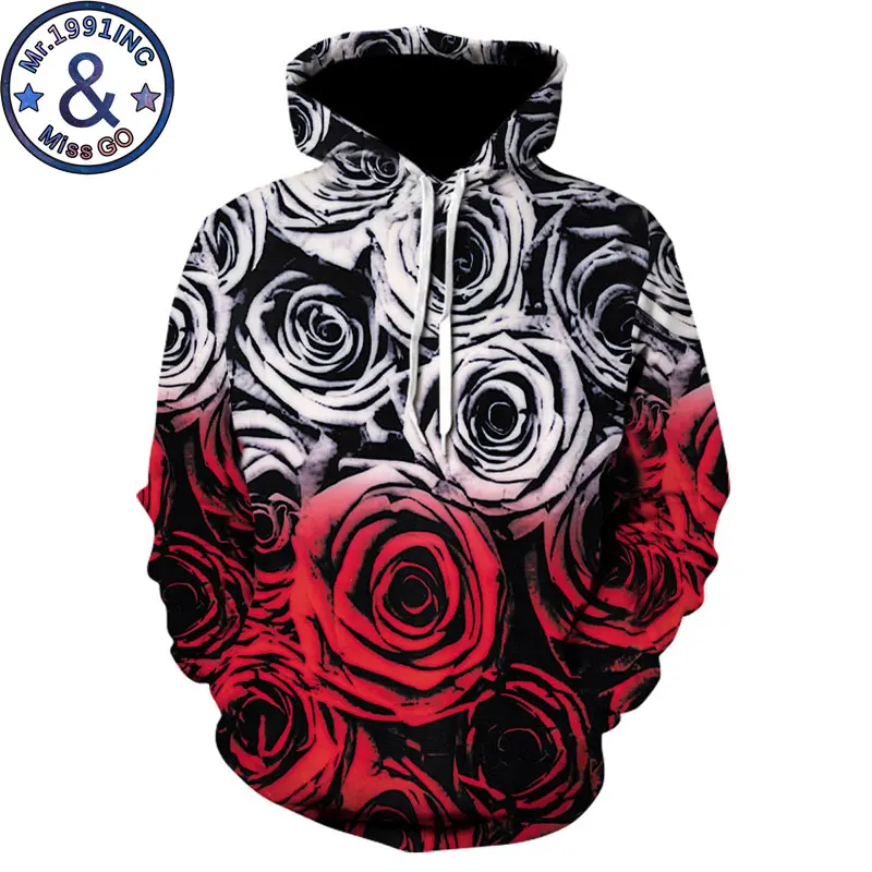 rose print hoodie mens