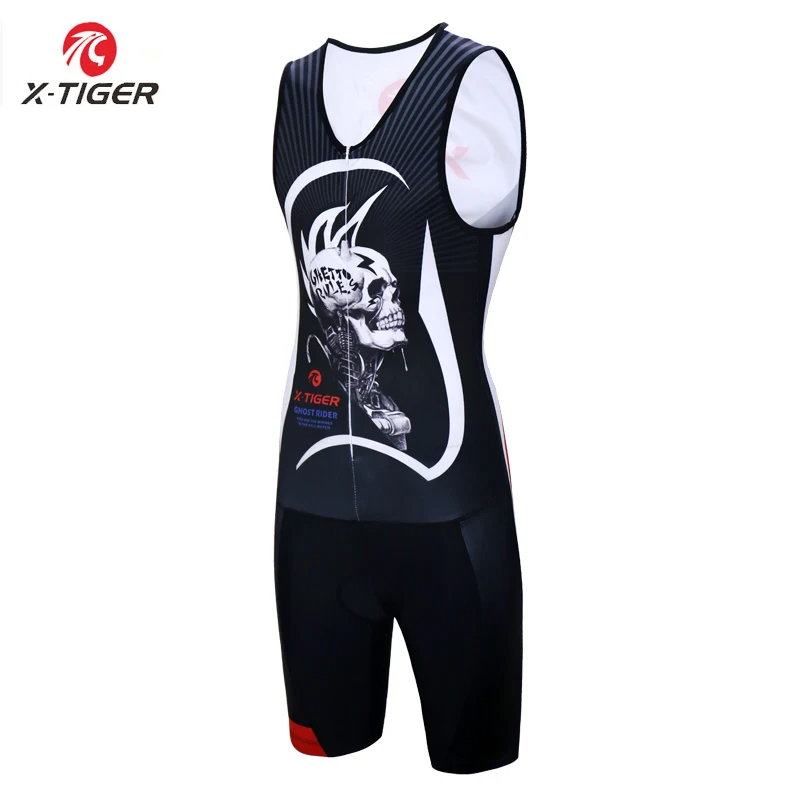 

X-Tiger Triathlon Cycling Jersey Sleeveless Skinsuit Bike Clothes Men's Sleeveless Anti-Pilling Cycling Clothing Ropa Ciclismo