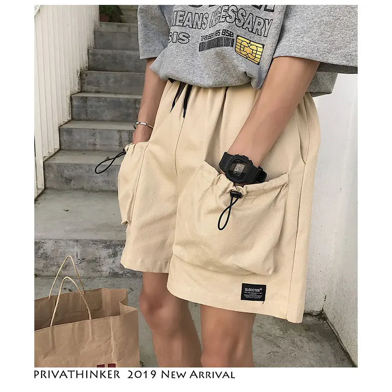 Privathinker летние уличные мешковатые шорты хлопок 2019 мужские Harajuku большие карманы
