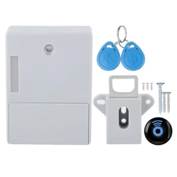 

RFID Cabinet Drawer Lock DIY Concealed Drilling-free Lock for Home Office Gym Wardrobe for Wooden Door