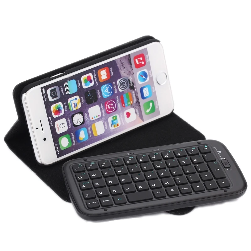 Detachable Phone Covers Keyboard 2 in 1 Separable Plastic Bluetooth Keyboard Leather Protective Case for iPhone