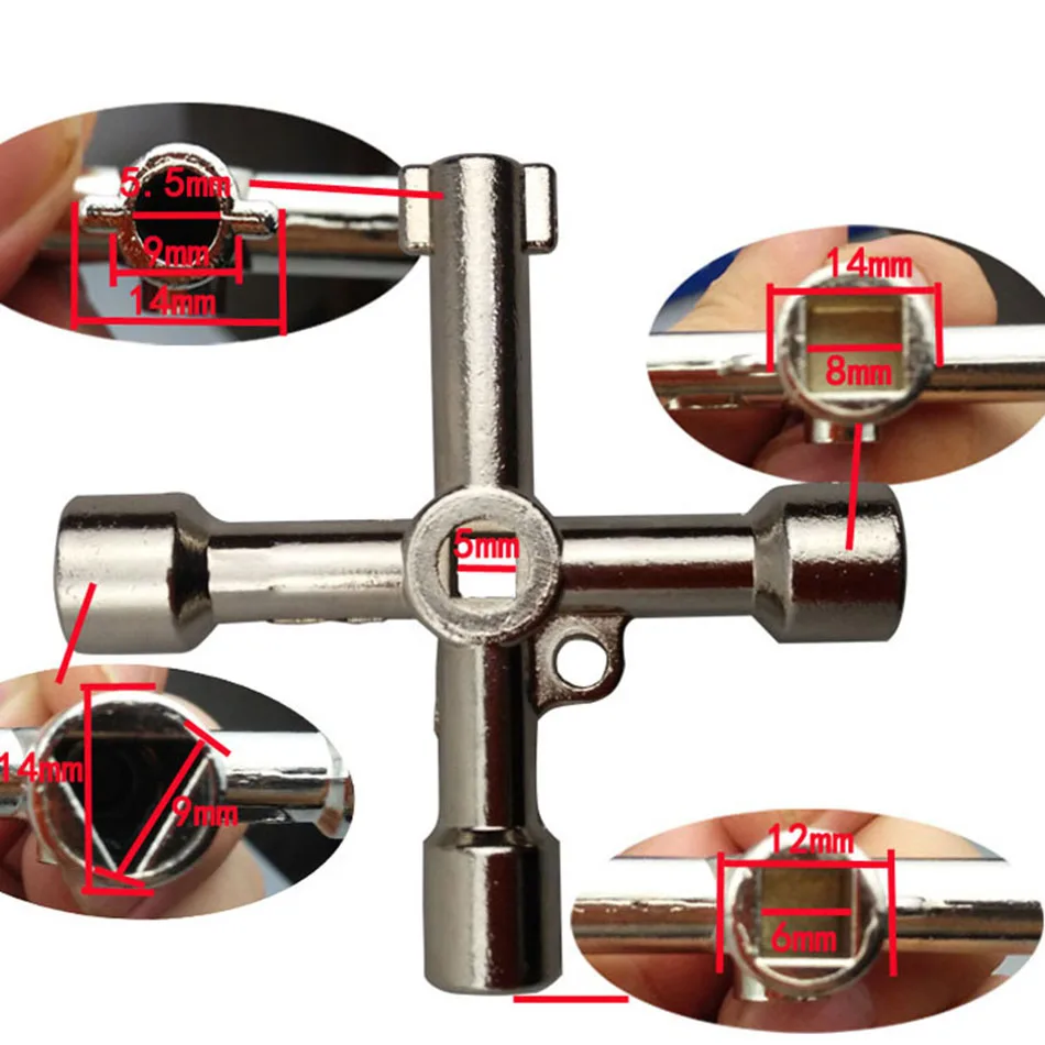 Многофункциональный 4 способа Универсальный треугольный ключ водопроводчик ключи треугольник для электрический счетчик газа шкафы кровельные радиаторы