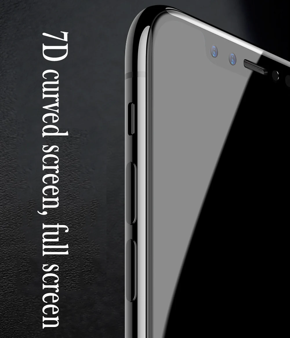 New 7D Screen Protector Curved Edge Full Cover Protective Glass For iphone X 8 7 6 Plus 9H Protective Glass white black Film (22)