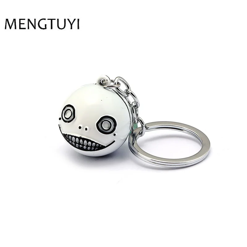 J Store брелок для ключей с игрой NieR Automata силиконовым твердым лицом и белым шариком