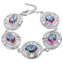 Новинка, Посеребренная блестящая Свадебная браслет, роскошная цепочка с кристаллами, браслет для невесты, женский браслет, вечернее платье