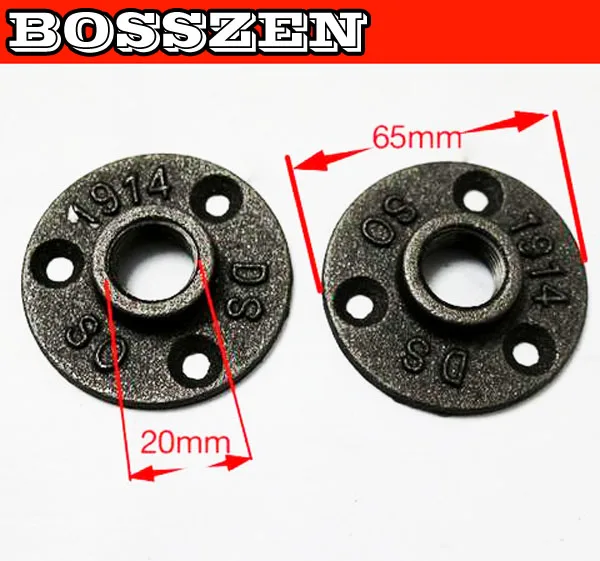 

2pcs freeshipping Base Diameter:6.5mm -DN15 Cast iron Industrial pipes flange wall base pipe support base (for 1/2inch pipe)