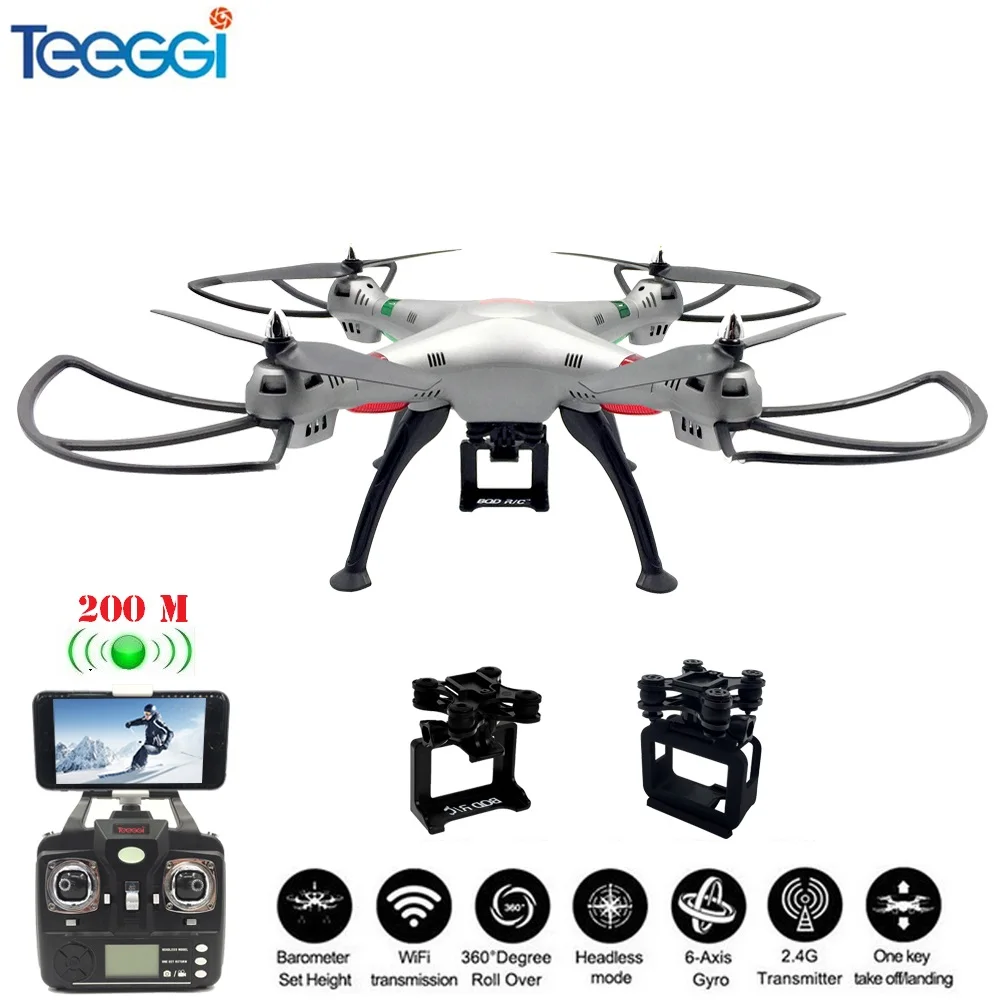 Kopen Teeggi M8A FPV RC Drone Quadcopter Met Gimbal Voor Gopro5 6 EKEN SJCAM XIAOYI Action Camera Professionele Dron VS SYMA X8 X8HG