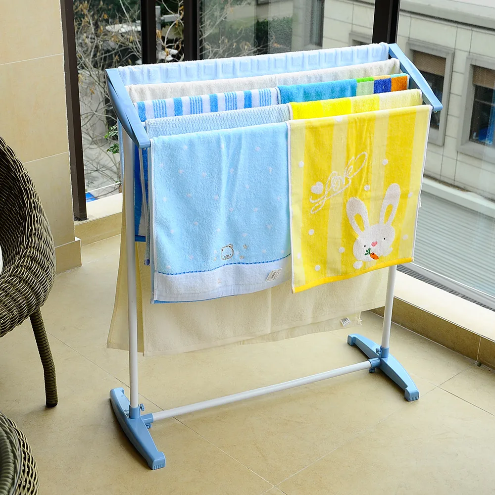 BYN Sky Blue Floor Standing Cloth Towel Laundry Rail Rack Trouser Holder Dry Hanging Rod Rack for B - 32802819846  BYN Sky Blue Floor Standing Cloth Towel Laundry Rail Rack Trouser Holder Dry Hanging Rod Rack for B - 32802819846