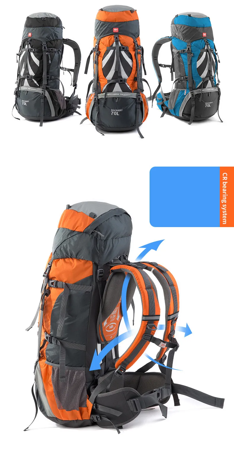 NatureHike Профессиональный Горный вместительный рюкзак 70L сумка для активного отдыха и походов с мягкой Поддержка Системы NH70B070-B