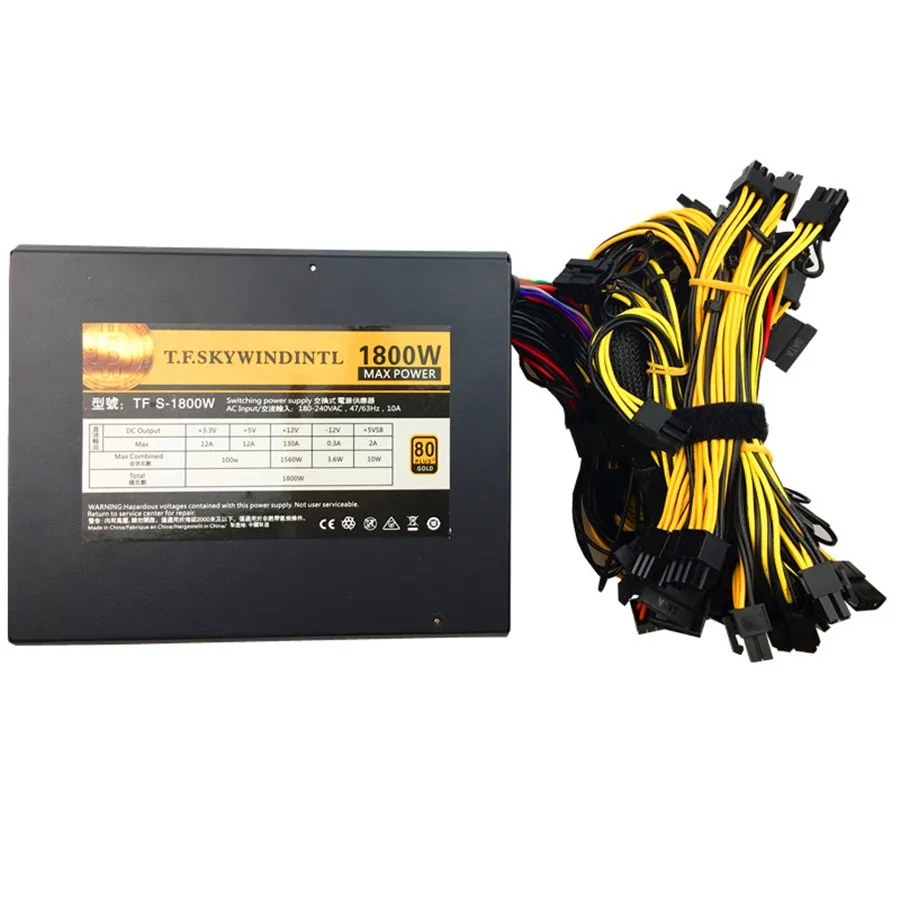 T. f. skywindintl 1800 واط التعدين امدادات الطاقة 8 gpu bitmain psu 1800 واط السلطة التبديل الكمبيوتر آلة التعدين 1800 واط itx atx psu bitcoin التعدين
