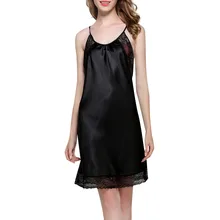 Сексуальная женская модная одежда для сна на бретельках, Атласный топ с отделкой, комплекты для женщин, кружевное атласное сексуальное платье без рукавов на бретельках#4