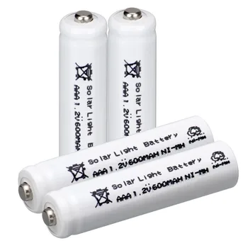 

4 pcs AAA solar battery Solar Light Batteries Rechargeable 1.2V 600mAh For Garden Lights-white color