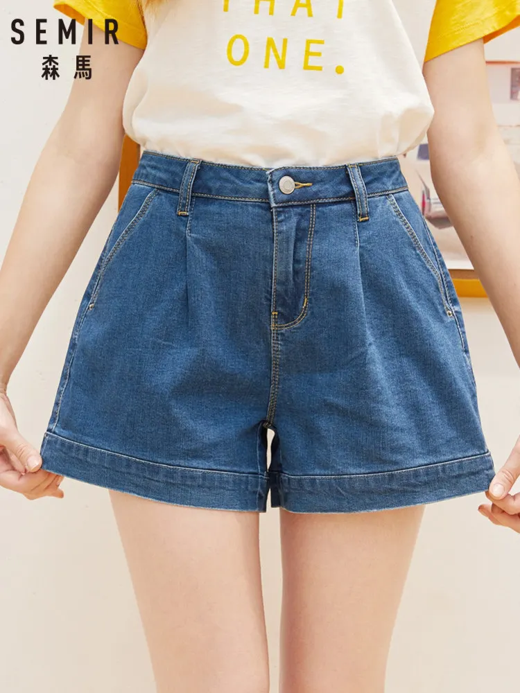 

SEMIR 2019 summer new women denim shorts high waist was thin chic hot Korean version casual tide shorts